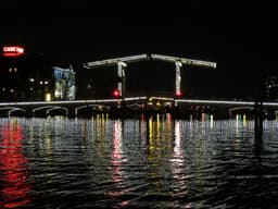 Bridge in Amsterdam at night