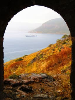 Ship off of Monemvasia