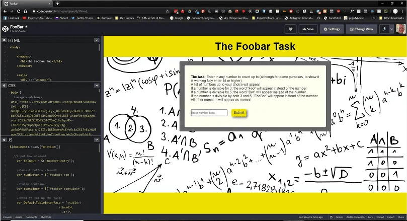 Chris Muster's CodePen site